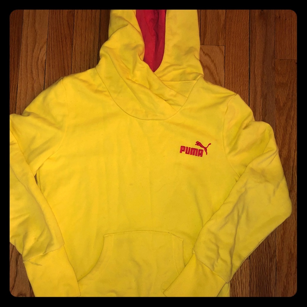 Puma yellow and pink sweater size M